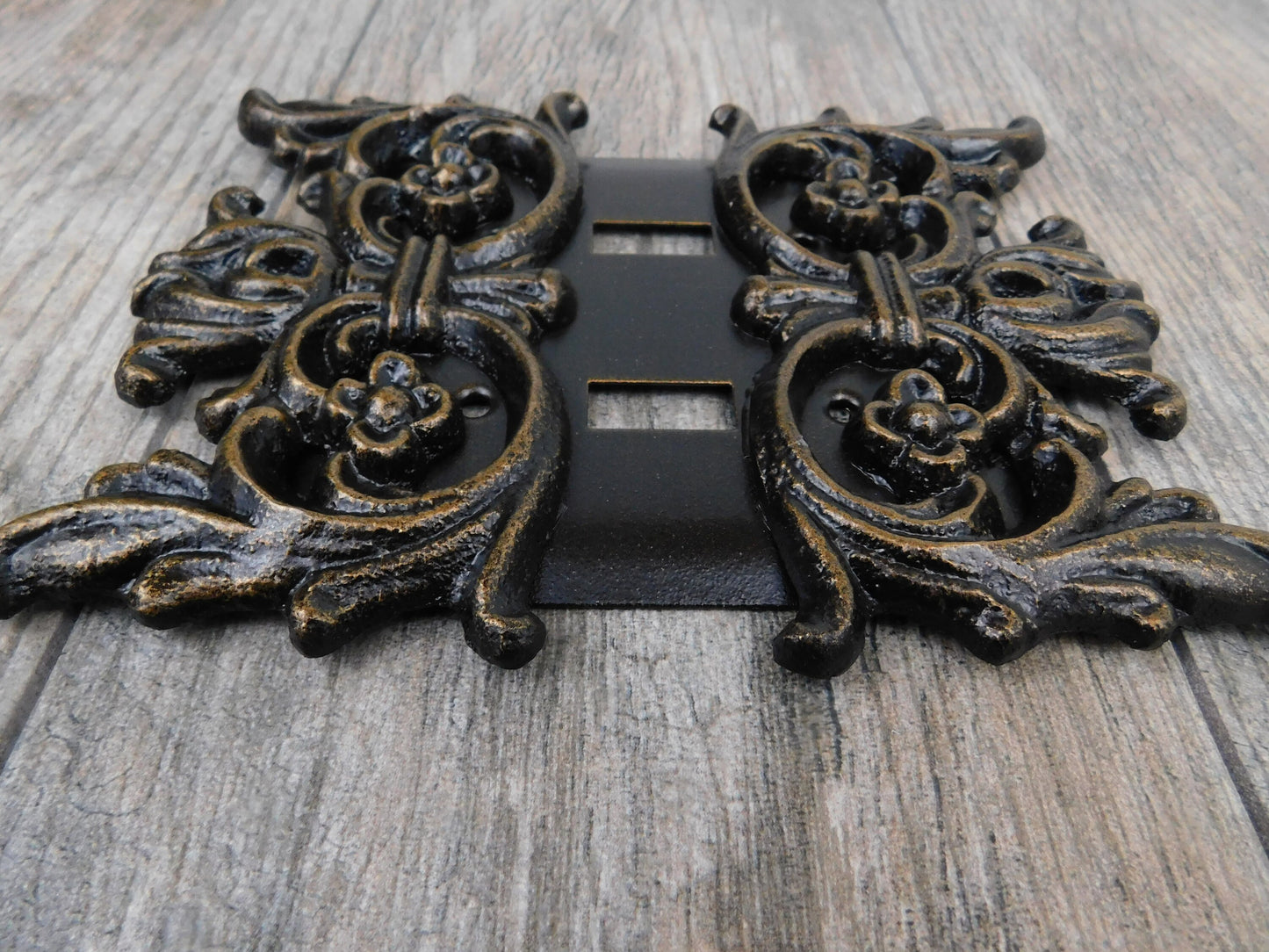 Metal Double Two Toggle Light Switch Wall Plate Cover, PICK YOUR COLOR, Two gang switchplate, Tuscan Wall decor | FleurDeLisJunkie