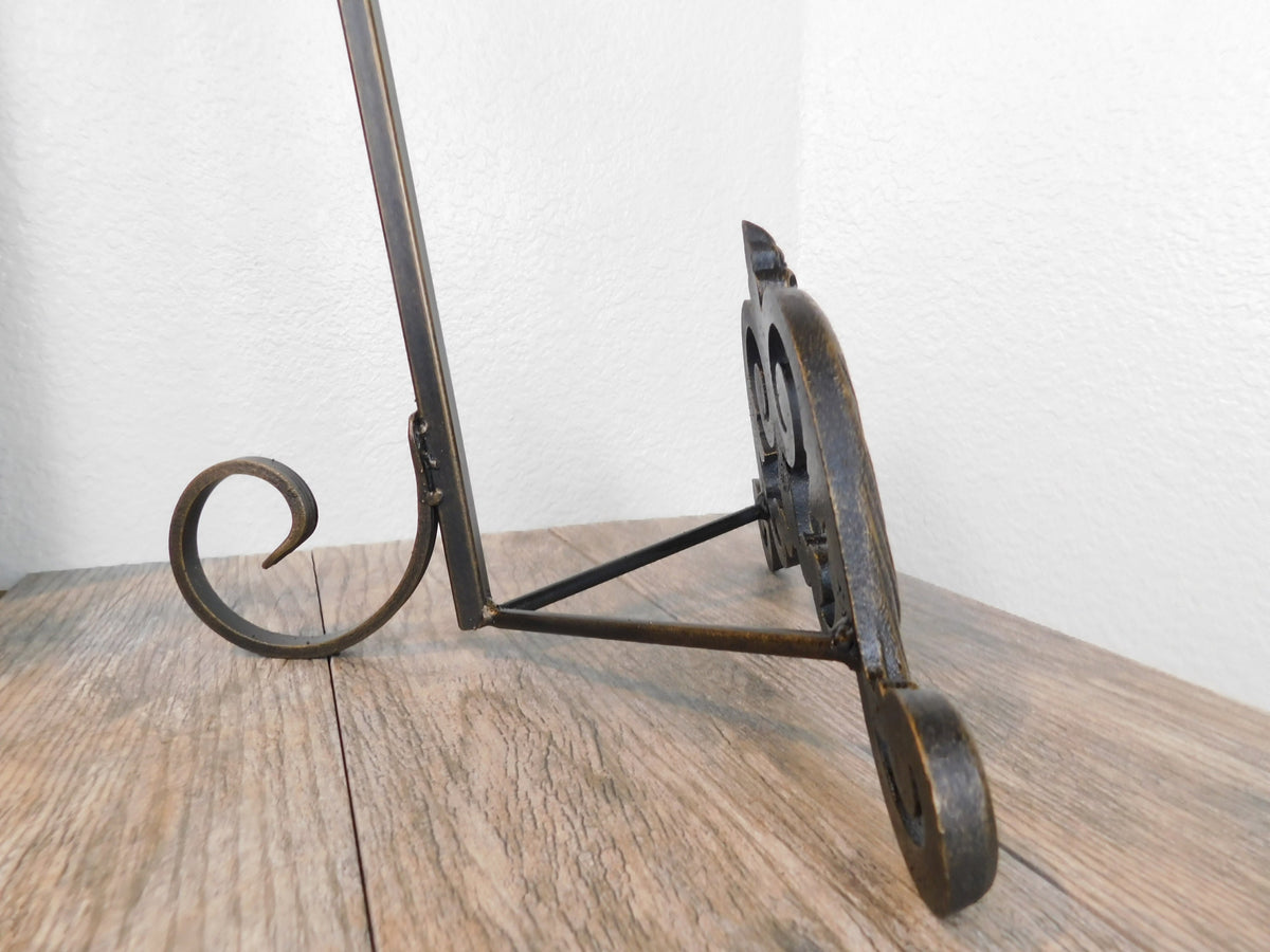 Heavy Fancy Iron Scroll Easel | PICK YOUR COLOR | Fleur de Lis | Crown | Old World | Tuscan | Medieval | Picture stand | FleurDeLisJunkie