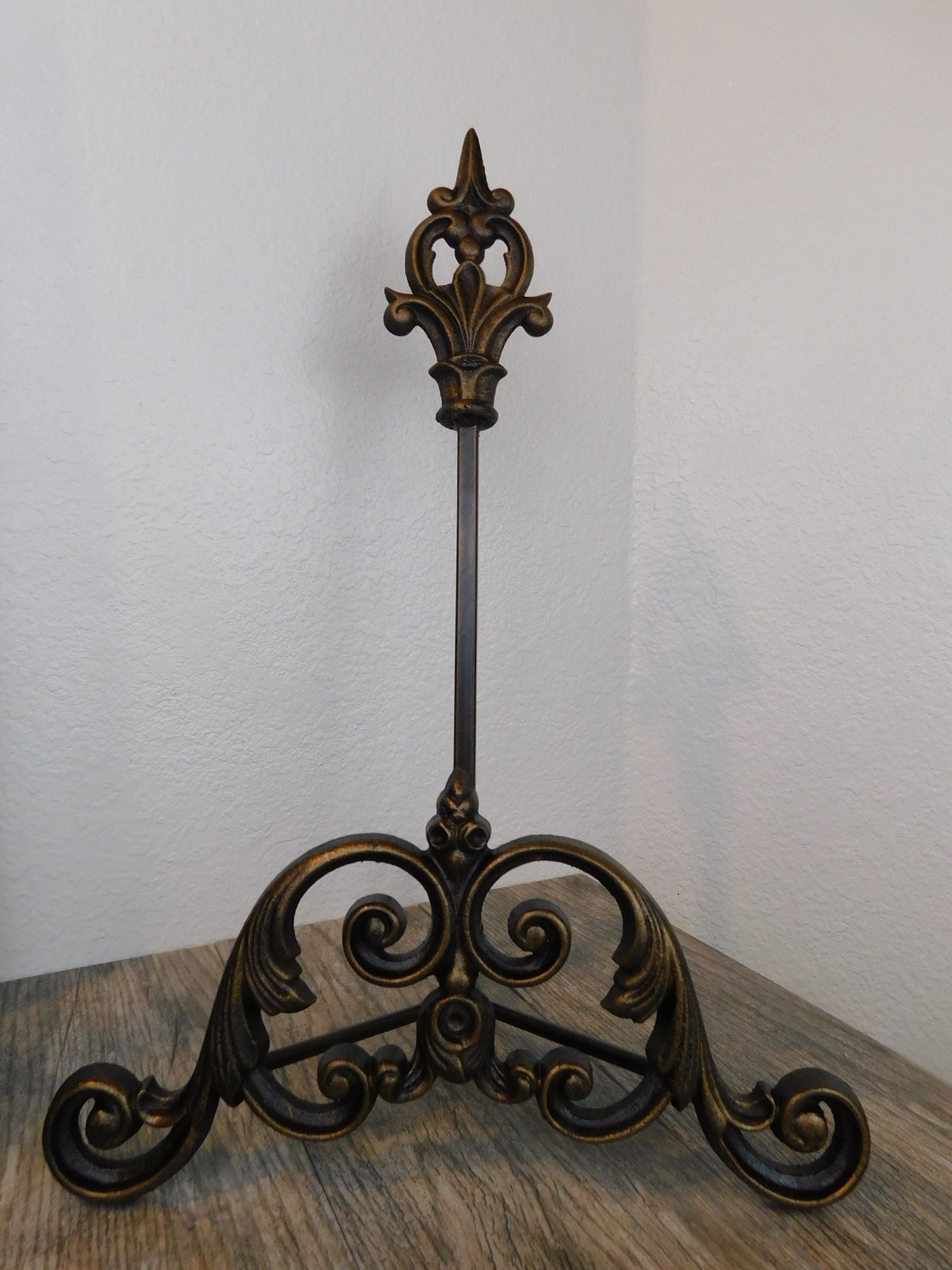 Heavy Fancy Iron Scroll Easel | PICK YOUR COLOR | Fleur de Lis | Crown | Old World | Tuscan | Medieval | Picture stand | FleurDeLisJunkie