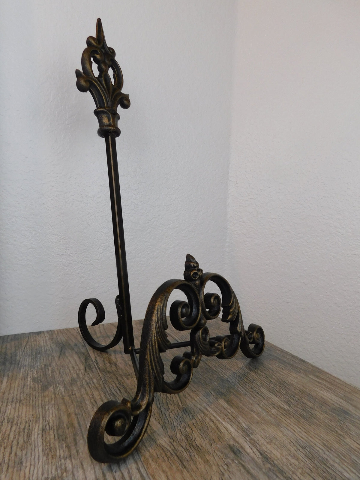 Heavy Fancy Iron Scroll Easel | PICK YOUR COLOR | Fleur de Lis | Crown | Old World | Tuscan | Medieval | Picture stand | FleurDeLisJunkie
