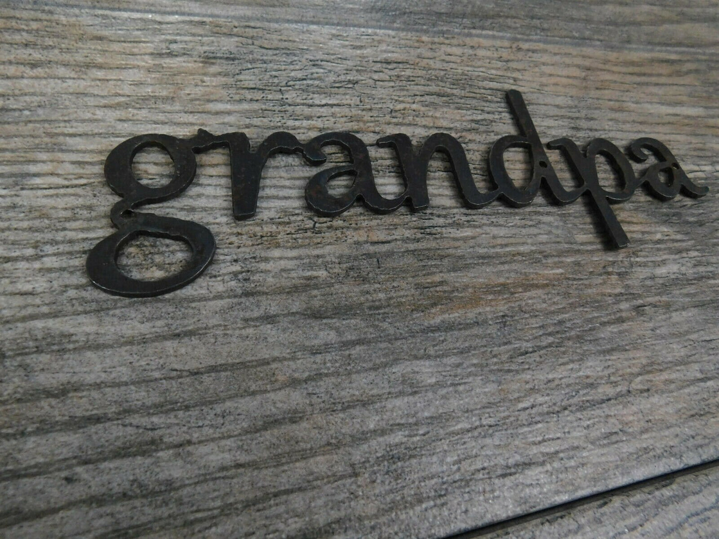 Grandpa Metal Wall Art Word Quote Sign Decor, PICK YOUR COLOR, Steel rustic crafts Grandfather