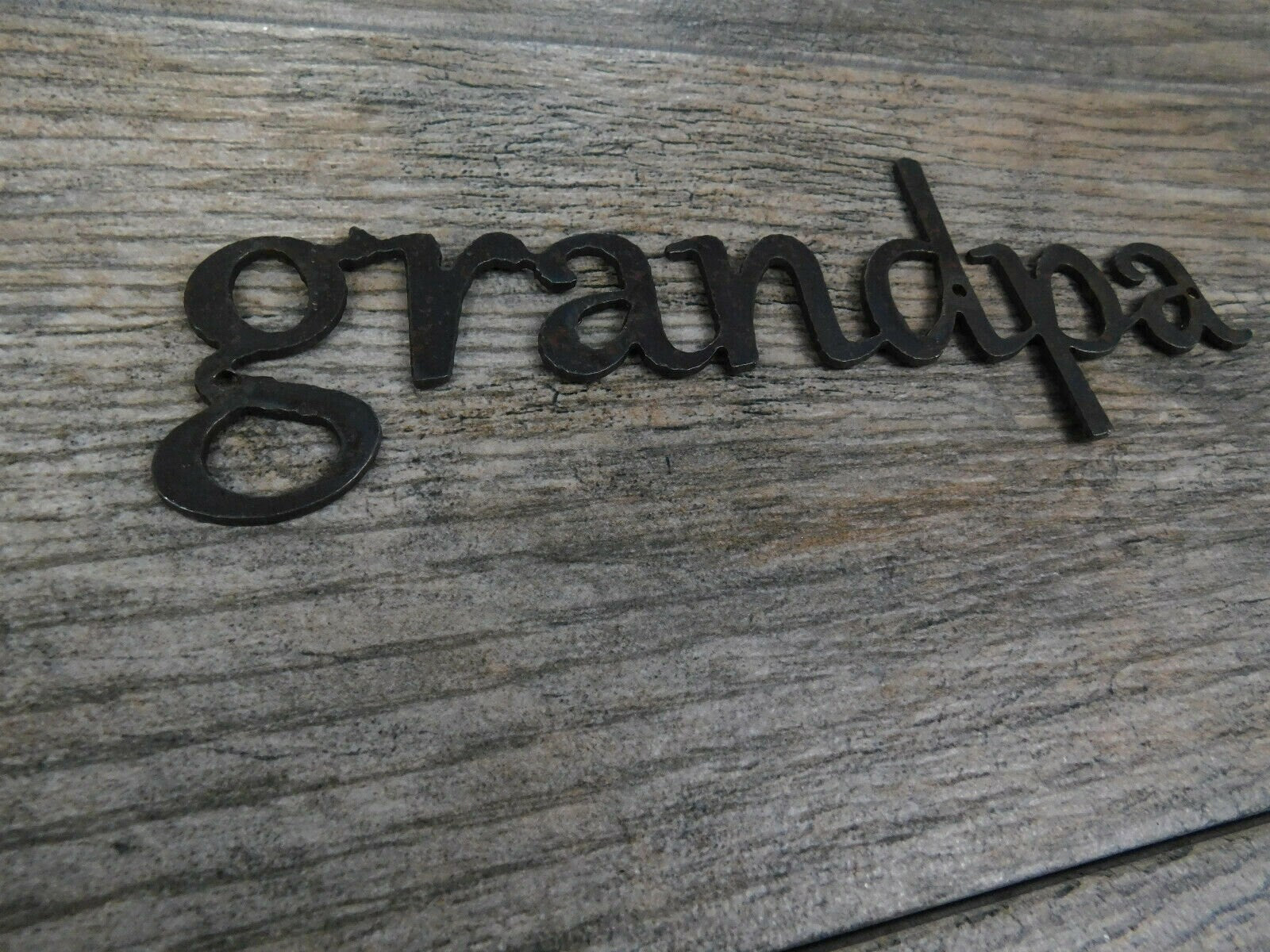 Grandpa Metal Wall Art Word Quote Sign Decor, PICK YOUR COLOR, Steel rustic crafts Grandfather