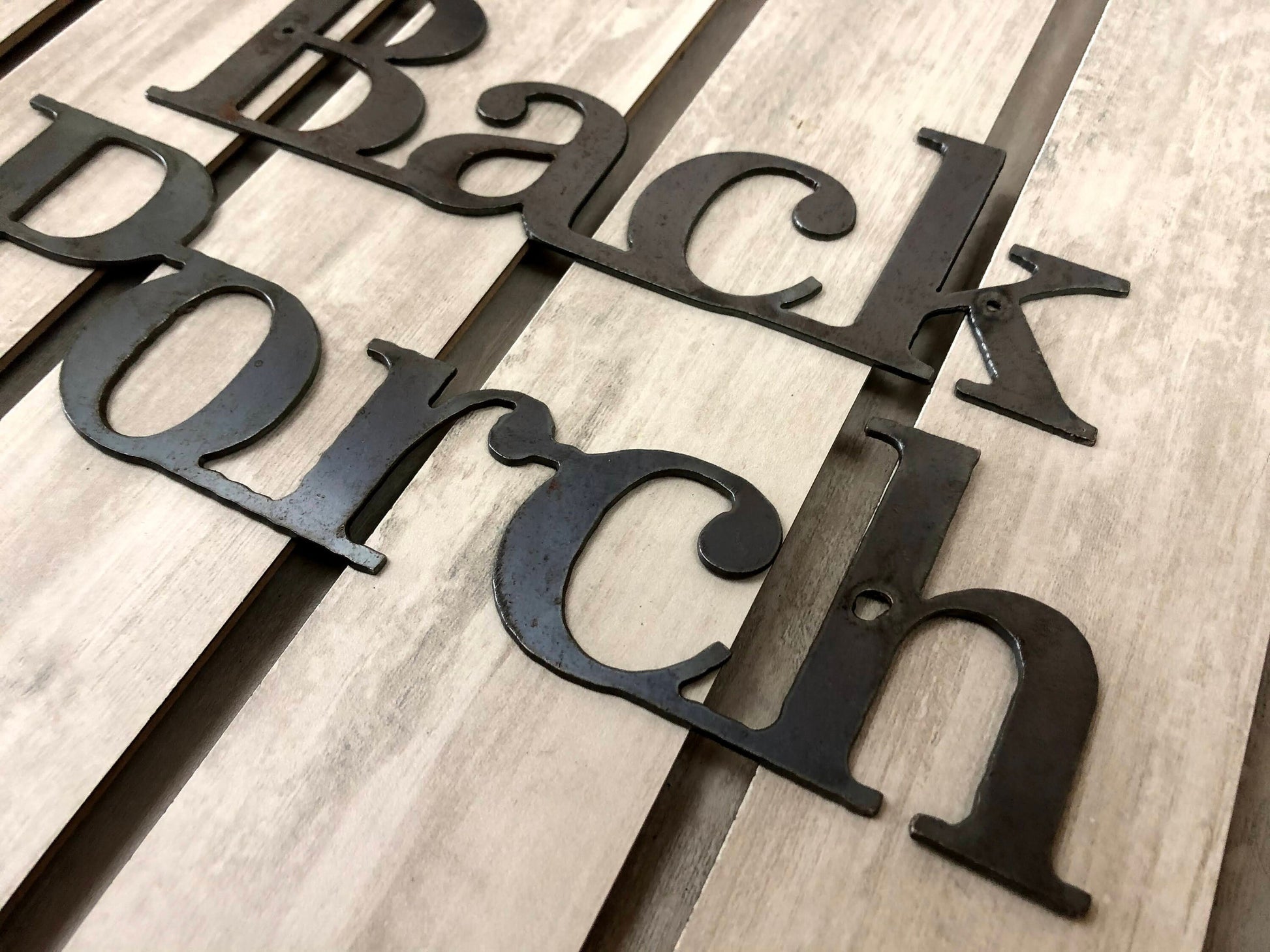 Back Porch sign | PICK YOUR COLOR | Metal Letters | Wall Decor | Rustic Letters | Metal Cut Letters | FleurDeLisJunkie |