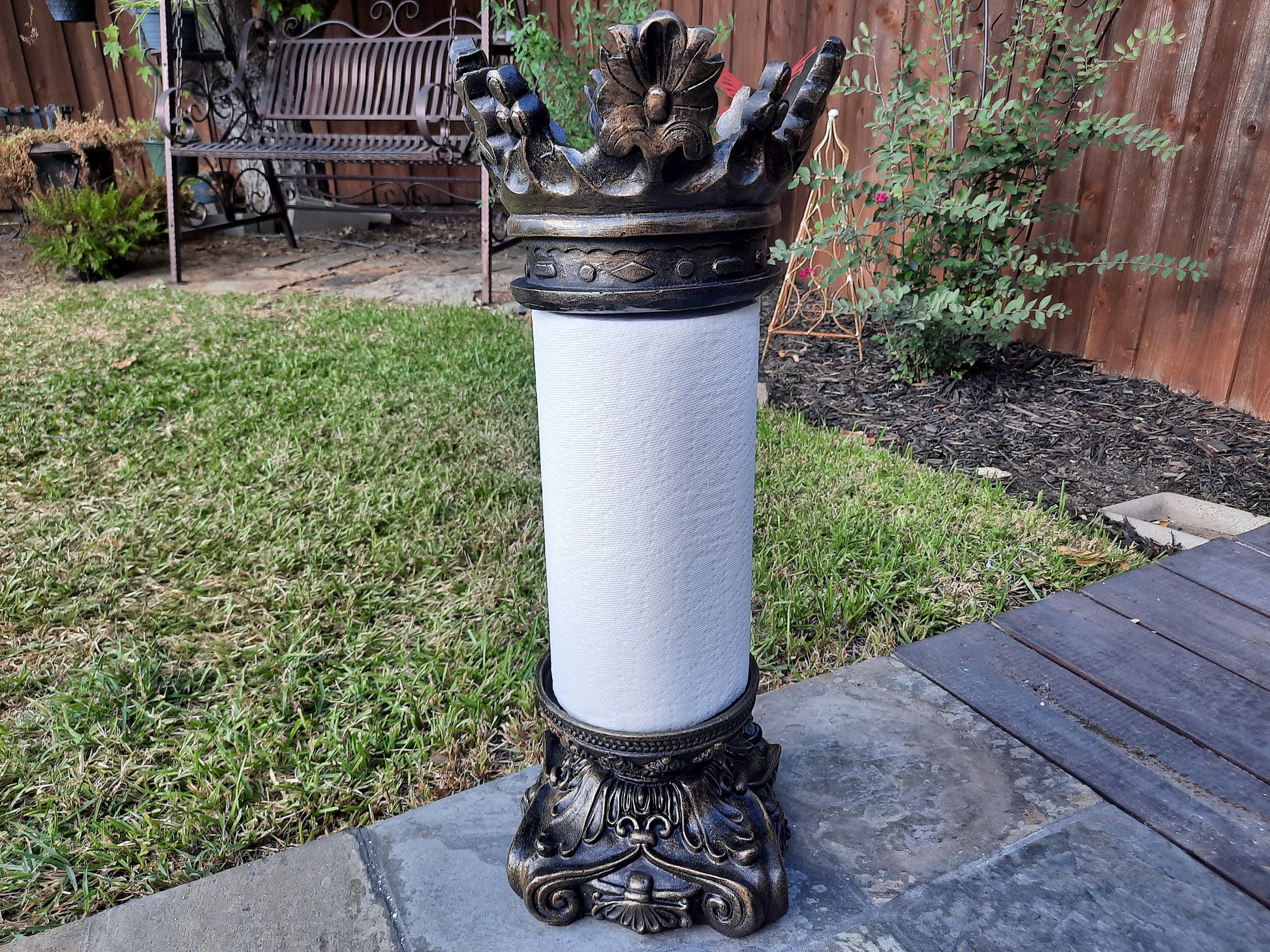 Royal Paper Towel Holder with Crown Top, PICK YOUR COLOR, Old World, Tuscan Kitchen | Fleur de Lis French Country | FleurDeLisJunkie