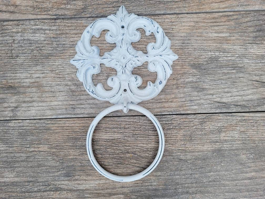 Shabby Chic Towel Ring for Bathroom Wall Decor | PICK YOUR COLOR | Iron Towel Hanger for Bath | Metal Bathroom Hardware | Towel Hook Holder