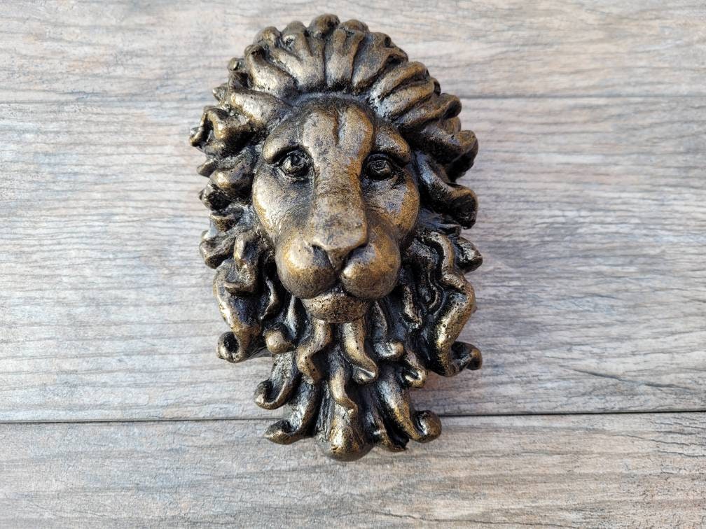 Lion Head Wall Plaque - PICK YOUR COLOR - Wall Decor Medieval Old World Lion Royal, Fleur De Lis, Tuscan Castle Decor  | FleurDeLisJunkie |