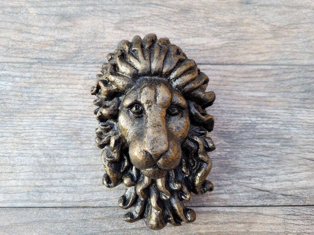 Lion Head Wall Plaque - PICK YOUR COLOR - Wall Decor Medieval Old World Lion Royal, Fleur De Lis, Tuscan Castle Decor  | FleurDeLisJunkie |