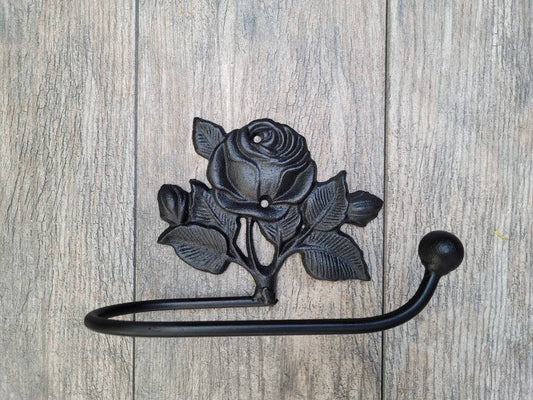 Toilet Paper Holder Rose, PICK your color | Tissue Holder, TP Hanger, Bathroom Toilet Paper Holder, TP Holder, Iron Metal Bath Hardware