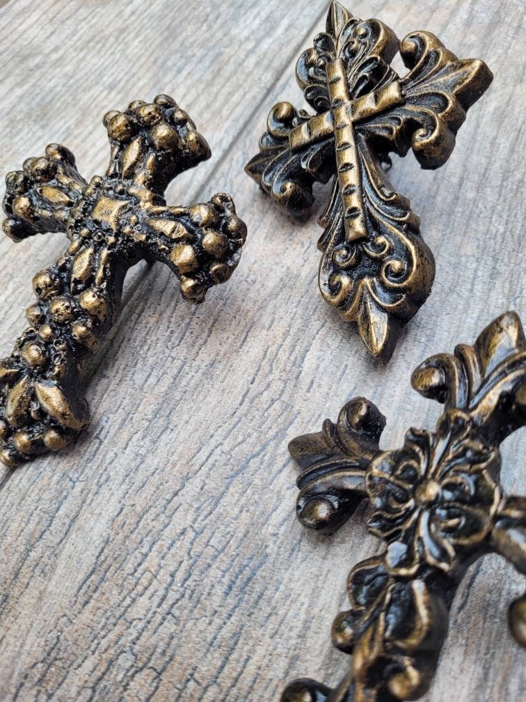 SET of 3 Cross Candle Pins | PICK your COLOR | Candle Picks  Candle Jewelry |  Old World / Tuscan Decor Christian Gifts | FleurDeLisJunkie |