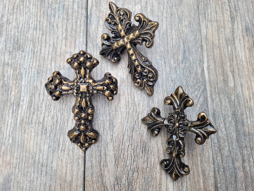 SET of 3 Cross Candle Pins | PICK your COLOR | Candle Picks  Candle Jewelry |  Old World / Tuscan Decor Christian Gifts | FleurDeLisJunkie |