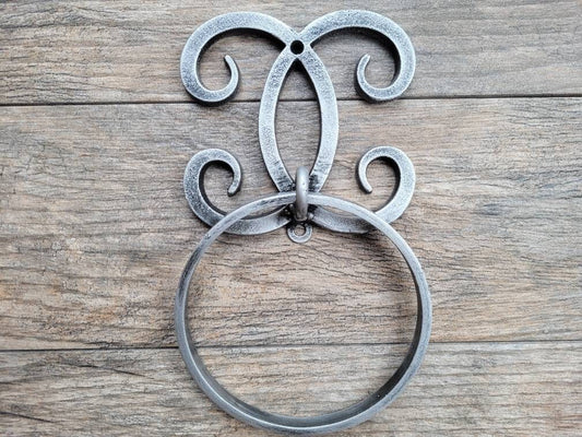 Iron Silver Color Towel Ring for Wall. PICK YOUR COLOR | Metal Bathroom Hardware | Contemporary, Transitional, Modern | Handmade |