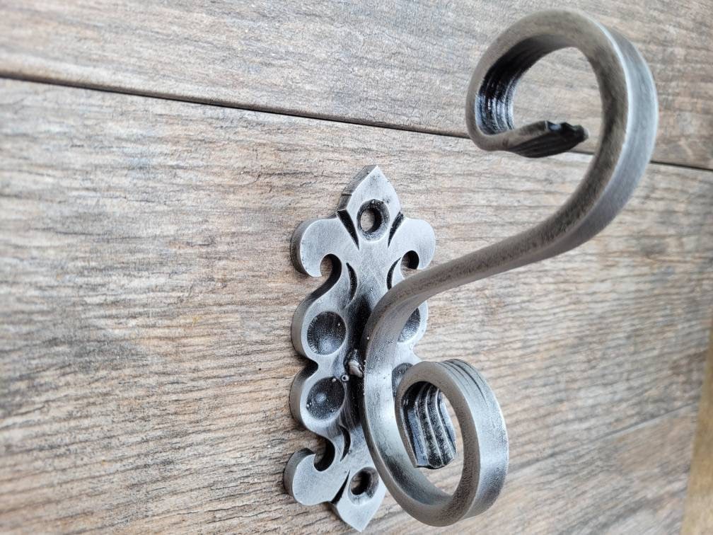 Iron Towel Wall Hook - PICK YOUR COLOR - Bathroom decor, Coat Hook, Hat Rack, Jewelry Hook, Spanish, Tuscan, Fleur de Lis, FleurDeLisJunkie