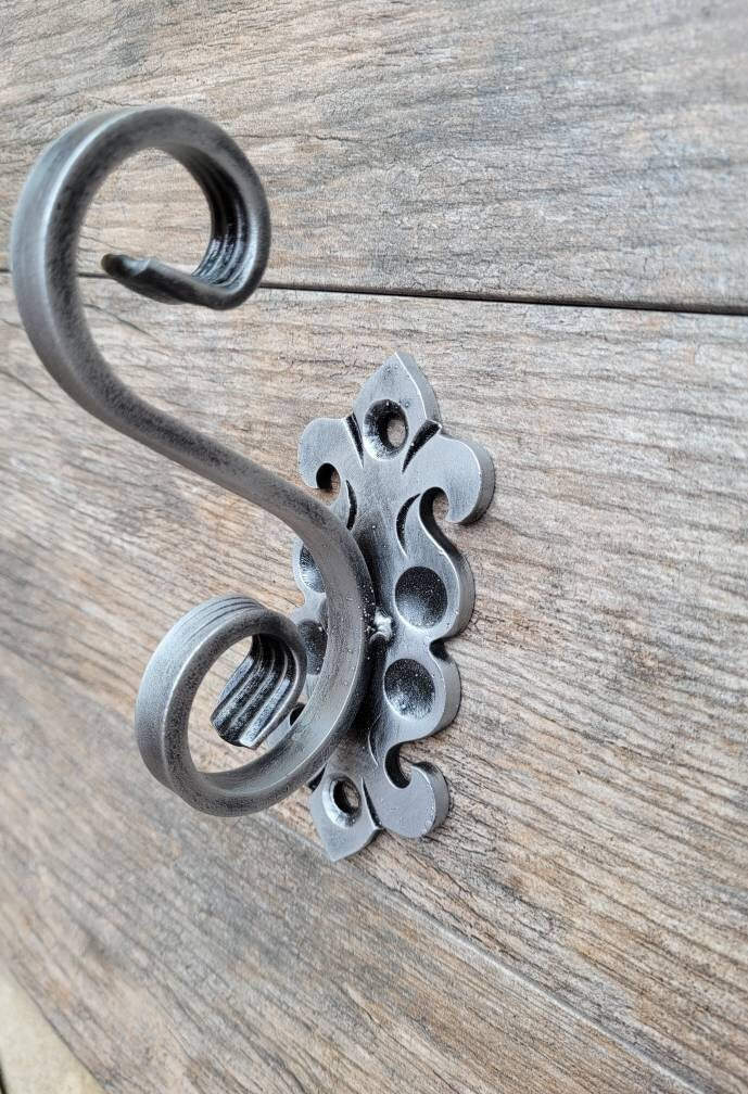 Iron Towel Wall Hook - PICK YOUR COLOR - Bathroom decor, Coat Hook, Hat Rack, Jewelry Hook, Spanish, Tuscan, Fleur de Lis, FleurDeLisJunkie