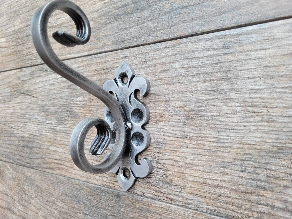 Iron Towel Wall Hook - PICK YOUR COLOR - Bathroom decor, Coat Hook, Hat Rack, Jewelry Hook, Spanish, Tuscan, Fleur de Lis, FleurDeLisJunkie