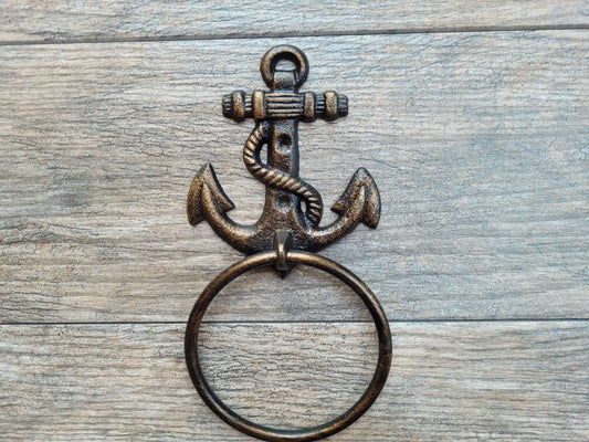 Anchor Towel Hook, Bathroom Towel Hanger, Nautical Wall Hook, Lake House, Beach home decor, Iron Bath Hardware, Metal | FleurDeLisJunkie