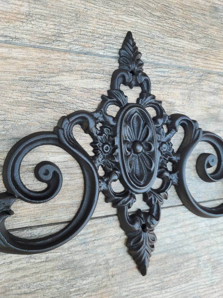 Cast Iron Topper | PICK YOUR COLOR | Pediment | Wall Plaque | Tuscan | Medieval | French Country Pediment | Door topper | FleurDeLisJunkie