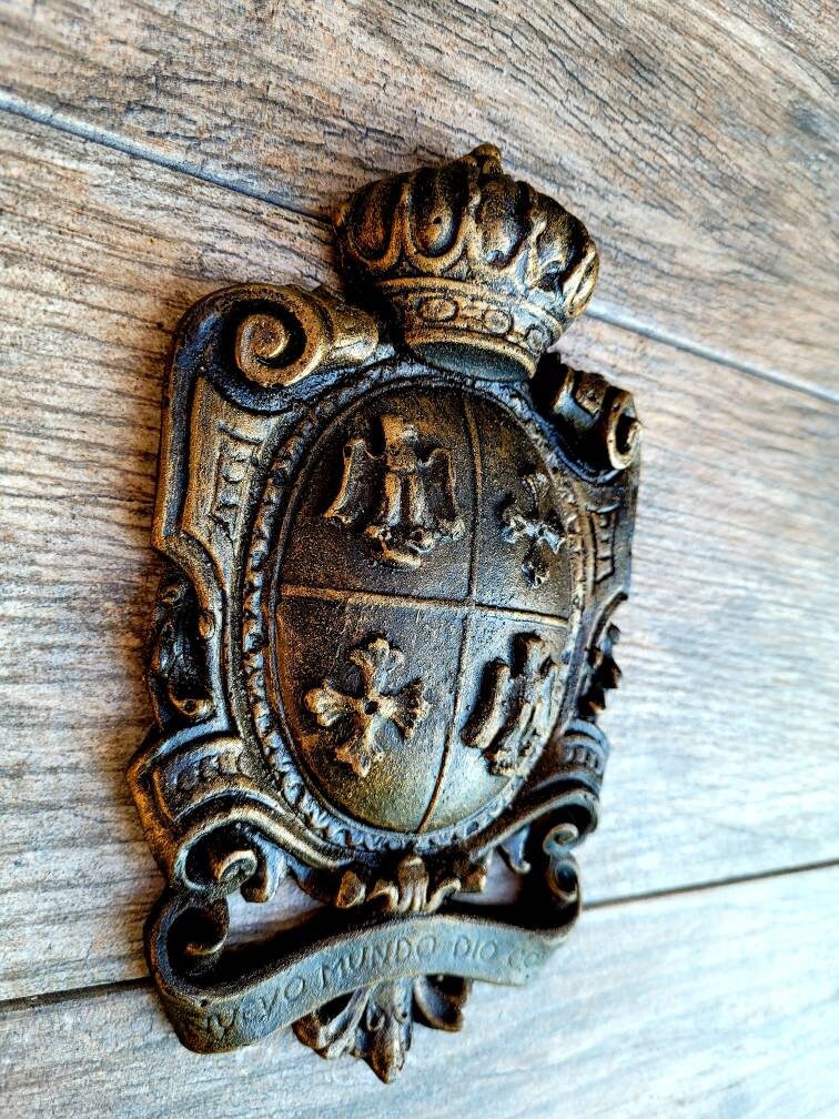 Shield Wall Plaque with Eagle, Cross, Crown| PICK YOUR COLOR | Coat of Arms | Fleur Medieval Home Decor. Royal Office. FleurDeLisJunkie