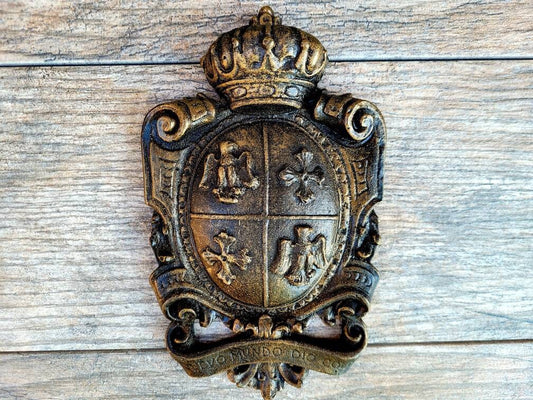 Shield Wall Plaque with Eagle, Cross, Crown| PICK YOUR COLOR | Coat of Arms | Fleur Medieval Home Decor. Royal Office. FleurDeLisJunkie