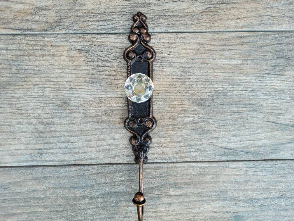 Door knob Wall Hook | PICK YOUR COLOR | Shabby Chic | Cast Iron Wall coat Rack | Wall Hanger | FleurDeLisJunkie | Farmhouse | Crystal Look