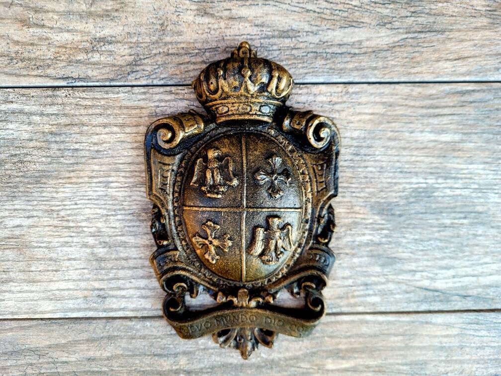 Shield Wall Plaque with Eagle, Cross, Crown| PICK YOUR COLOR | Coat of Arms | Fleur Medieval Home Decor. Royal Office. FleurDeLisJunkie