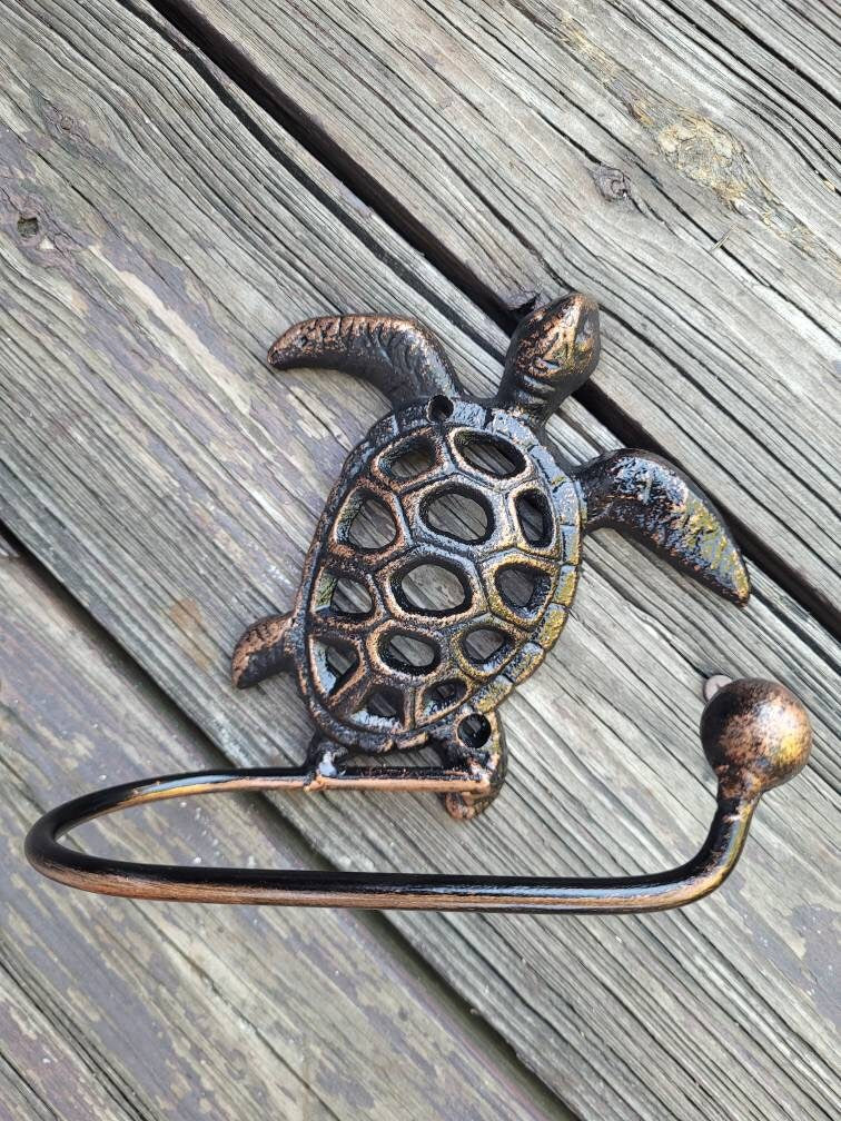 Sea Turtle Toilet Paper Holder, TP Holder, Toilet Tissue Holder, Nature, Wall Hook, Beach Cottage, Lake house bathroom decor, Bath fixture