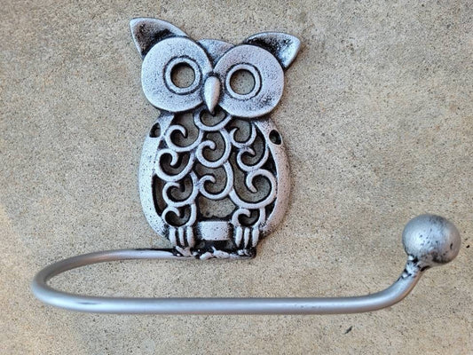 Owl Toilet Paper Holder, TP Holder, PICK Your COLOR, Toilet Tissue Holder, Nature Wall Hook Bird Bathroom Decor Bath fixture Hardware, Kids