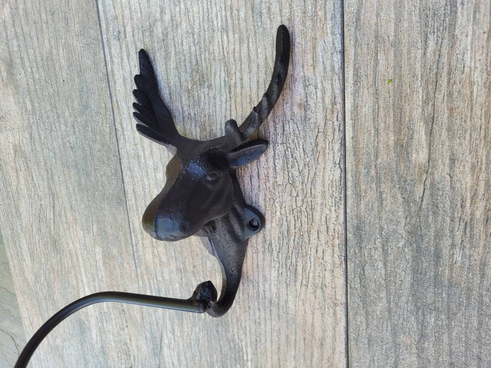 Moose Bathroom Toilet Paper Holder, PICK your COLOR, TP Holder, Towel rack, Wall Hook. Ranch cabin, Rustic Bath fixture Antlers, Tissue