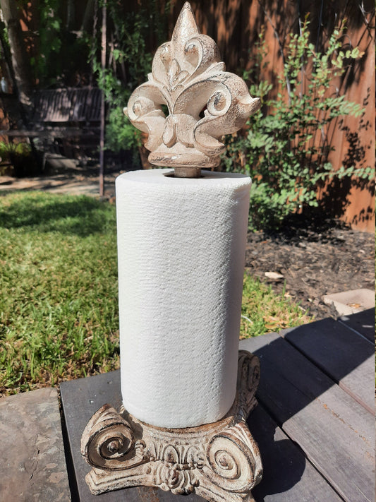 Paper Towel Holder with Fleur de Lis Top, PICK YOUR COLOR, Old World, Tuscan Kitchen | Fleur de Lis | French Country decor FleurDeLisJunkie