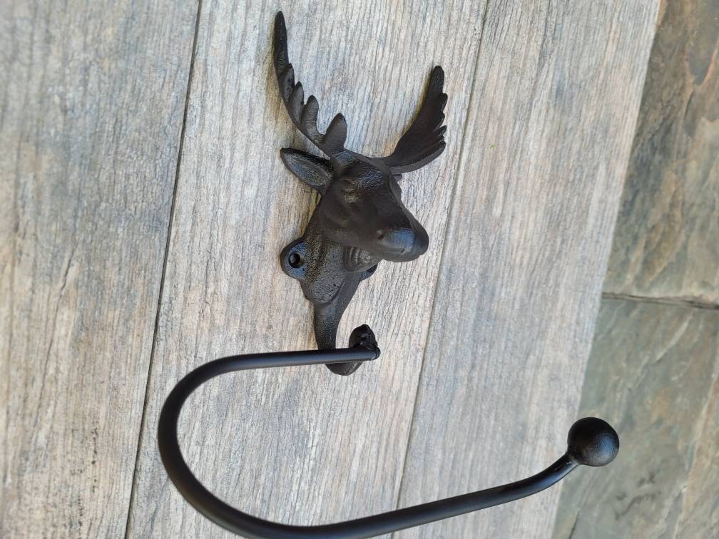 Moose Bathroom Toilet Paper Holder, PICK your COLOR, TP Holder, Towel rack, Wall Hook. Ranch cabin, Rustic Bath fixture Antlers, Tissue