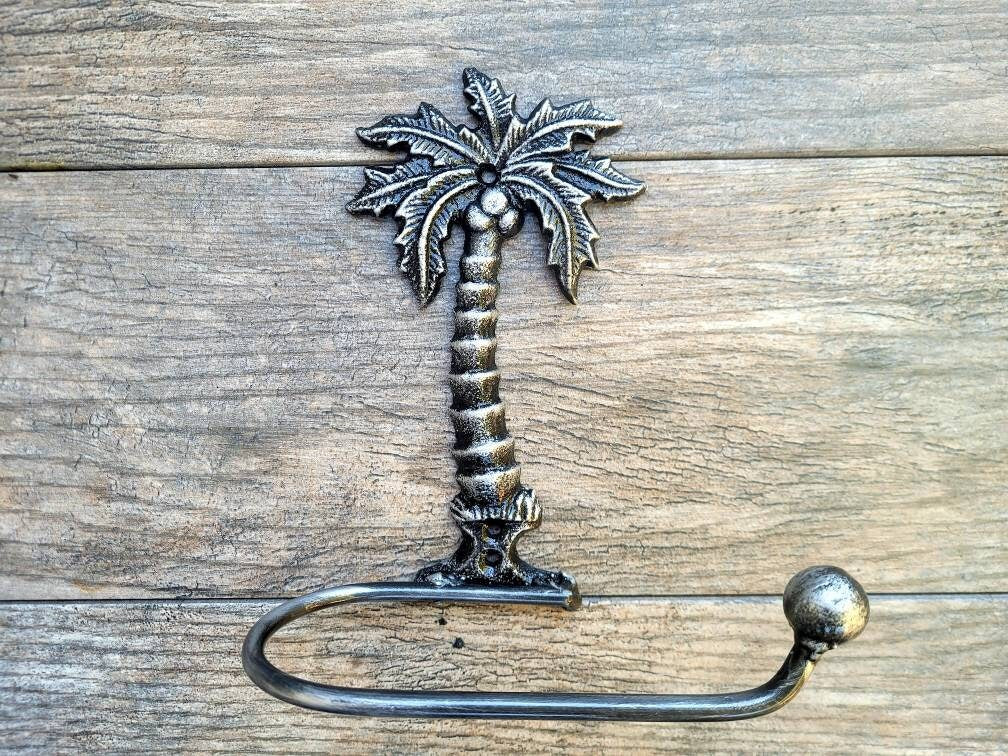 Palm tree Toilet Paper Holder, TP Holder, Toilet Tissue Holder, Nature, Wall Hook, Beach Cottage, Lake house bathroom decor, Bath fixture