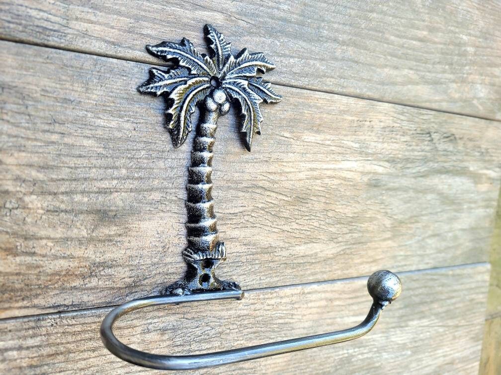 Palm tree Toilet Paper Holder, TP Holder, Toilet Tissue Holder, Nature, Wall Hook, Beach Cottage, Lake house bathroom decor, Bath fixture