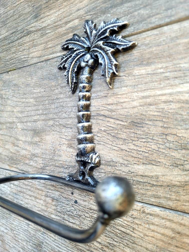 Palm tree Toilet Paper Holder, TP Holder, Toilet Tissue Holder, Nature, Wall Hook, Beach Cottage, Lake house bathroom decor, Bath fixture