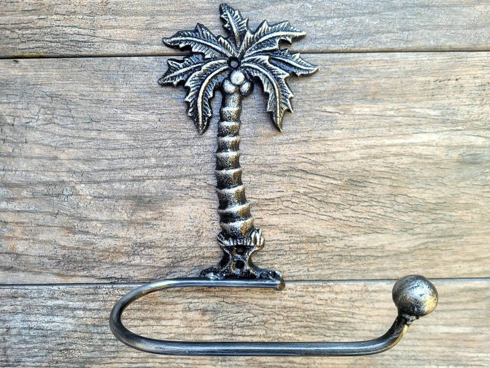 Palm tree Toilet Paper Holder, TP Holder, Toilet Tissue Holder, Nature, Wall Hook, Beach Cottage, Lake house bathroom decor, Bath fixture