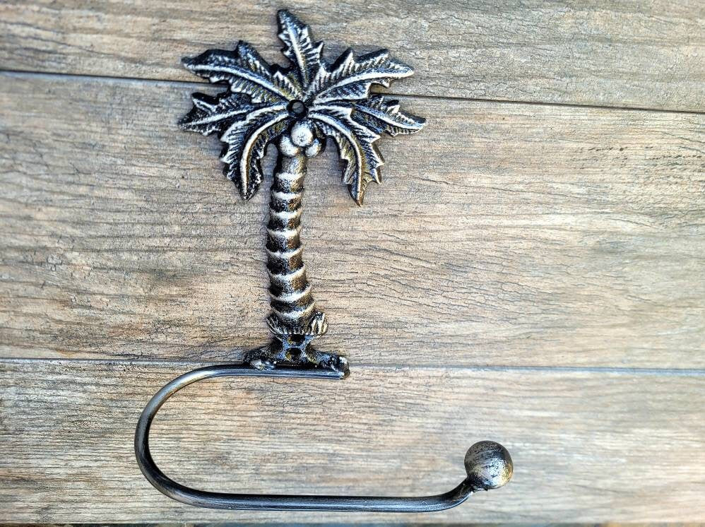 Palm tree Toilet Paper Holder, TP Holder, Toilet Tissue Holder, Nature, Wall Hook, Beach Cottage, Lake house bathroom decor, Bath fixture
