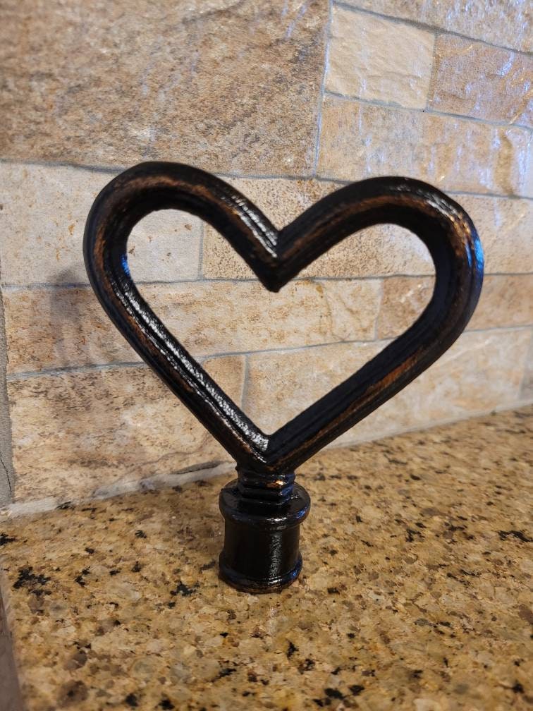 Heart cast iron finial | PICK YOUR COLOR | Finial |Valentine's Day | craft supplies | Decorative bottle top | FleurDeLisJunkie |