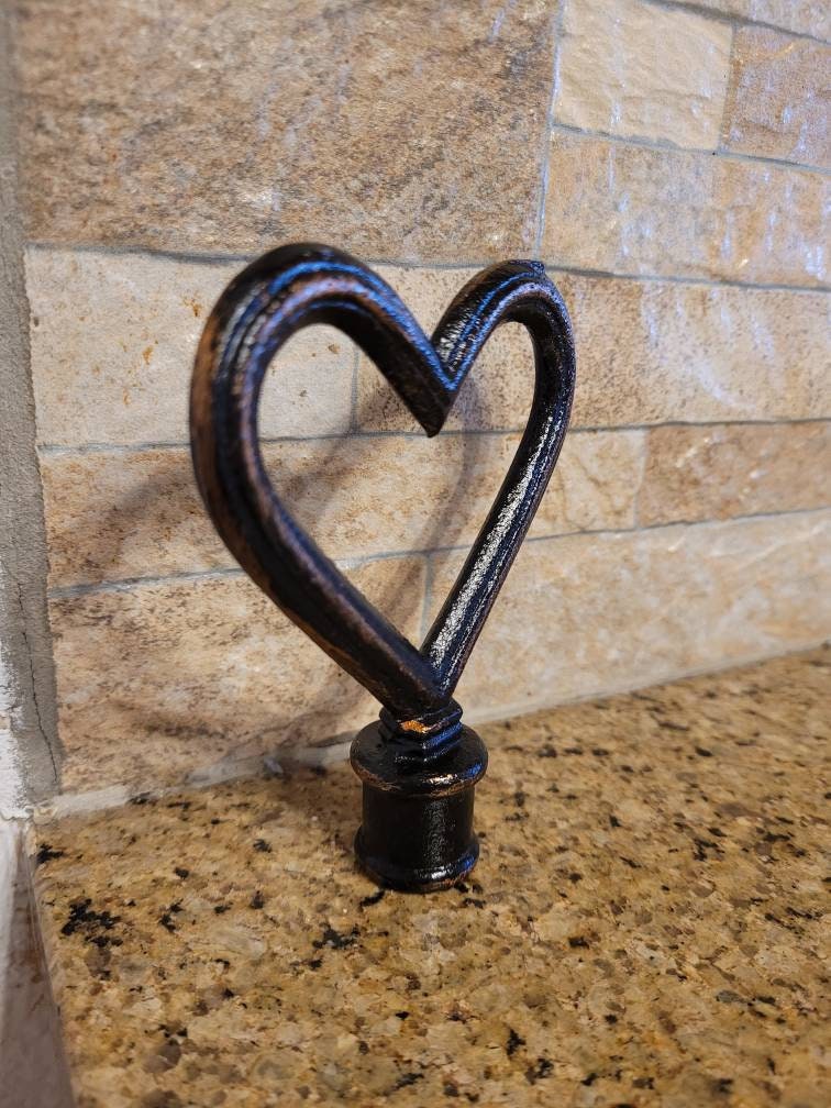 Heart cast iron finial | PICK YOUR COLOR | Finial |Valentine's Day | craft supplies | Decorative bottle top | FleurDeLisJunkie |