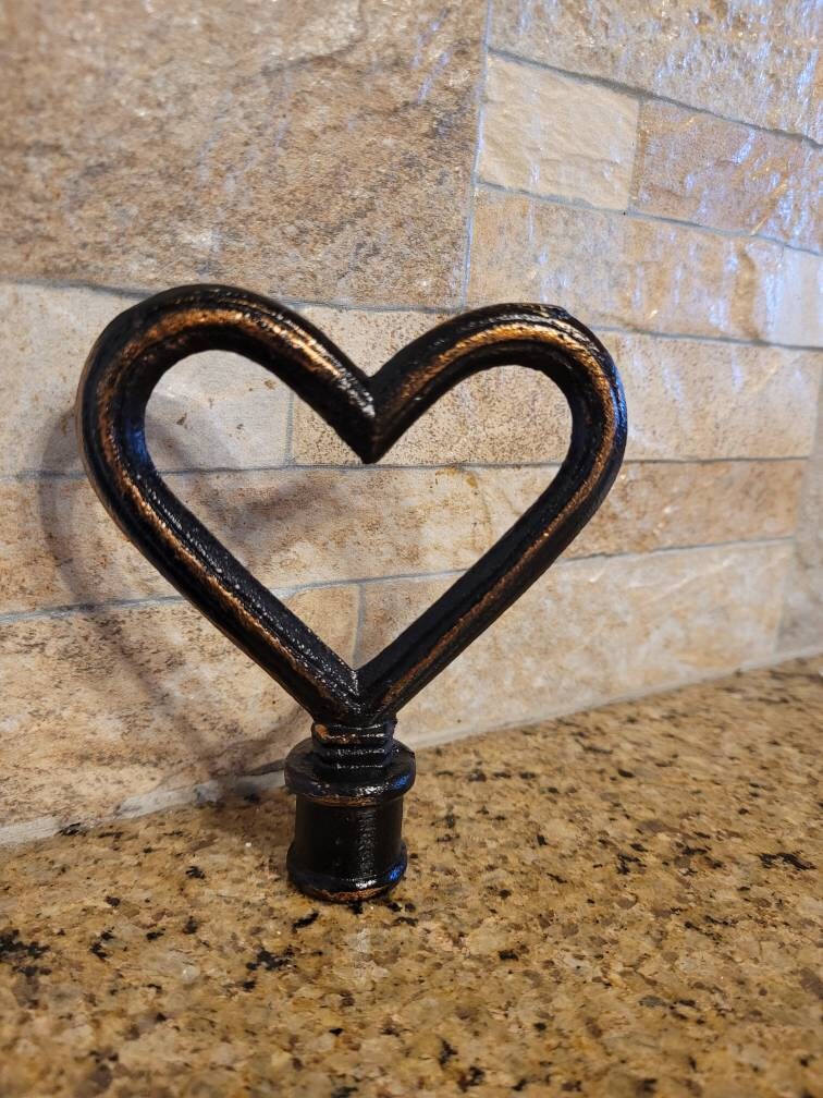 Heart cast iron finial | PICK YOUR COLOR | Finial |Valentine's Day | craft supplies | Decorative bottle top | FleurDeLisJunkie |