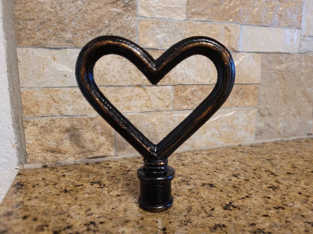 Heart cast iron finial | PICK YOUR COLOR | Finial |Valentine's Day | craft supplies | Decorative bottle top | FleurDeLisJunkie |