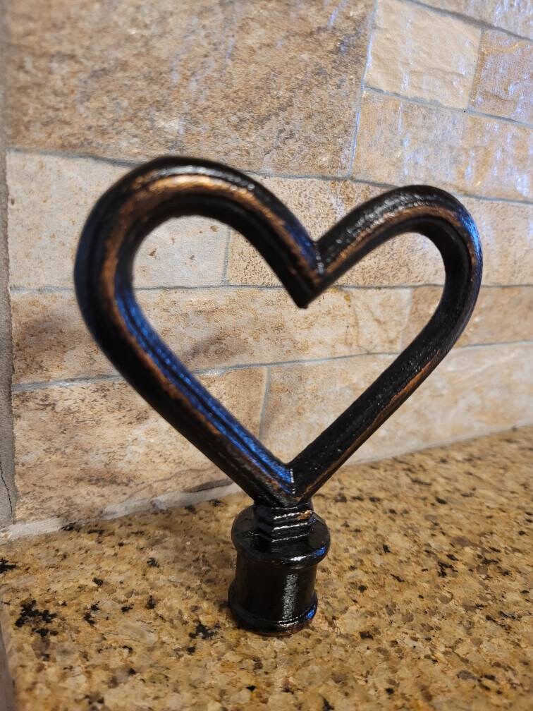 Heart cast iron finial | PICK YOUR COLOR | Finial |Valentine's Day | craft supplies | Decorative bottle top | FleurDeLisJunkie |