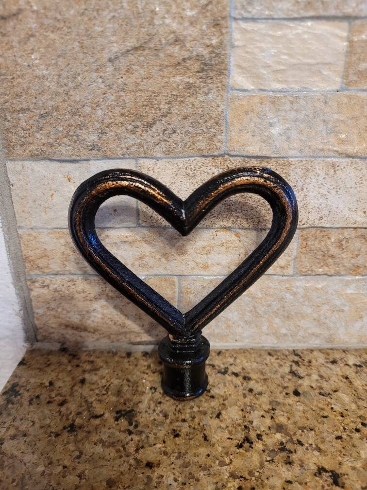 Heart cast iron finial | PICK YOUR COLOR | Finial |Valentine's Day | craft supplies | Decorative bottle top | FleurDeLisJunkie |