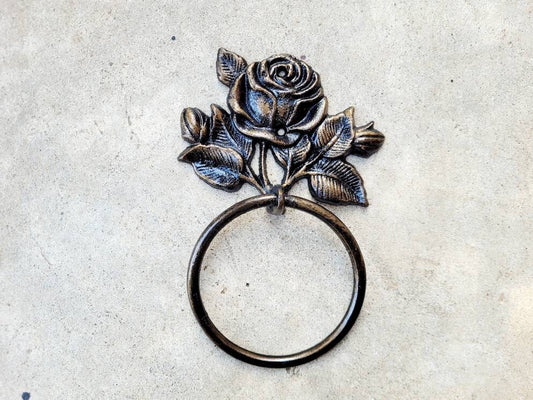 Rose Towel Ring | Medallion | Pick Your Color and Size | Cast Iron Towel Ring | Towel Hanger | Shabby Chic Bathroom | Victorian Vintage look