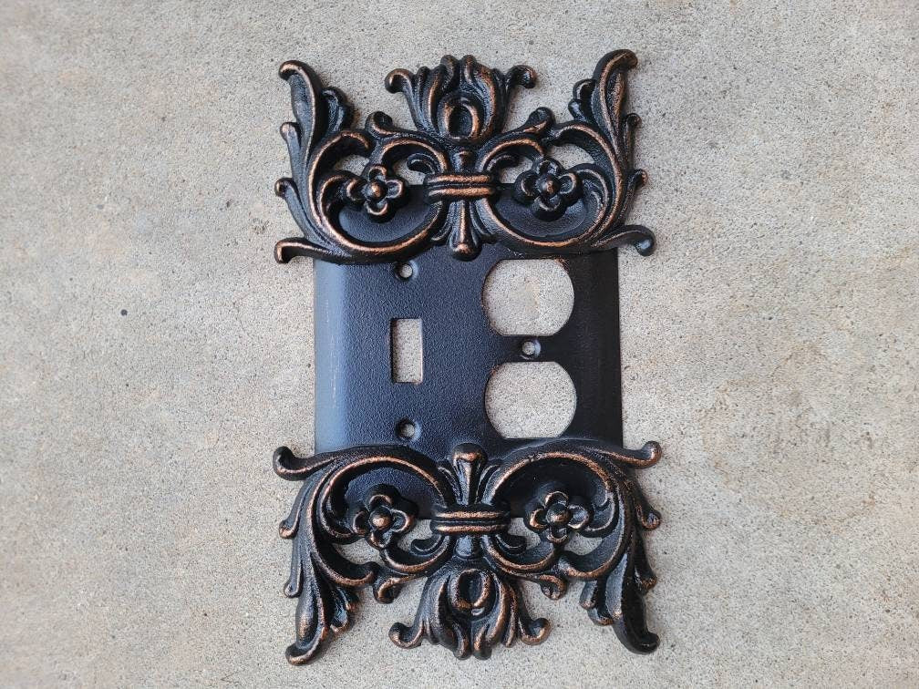 Switch plate Toggle Outlet | PICK YOUR COLOR | Switch Plate Covers | combo Switch Plate | Light Switch plate | FleurDeLisJunkie