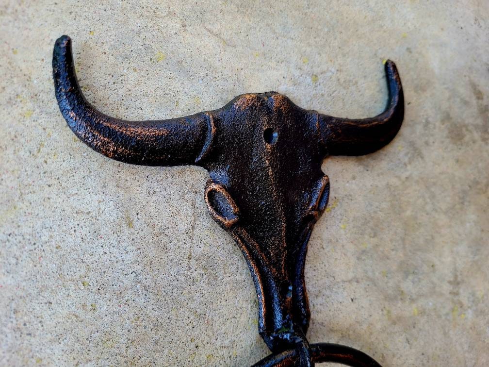 Longhorn Bathroom Towel Ring | Pick Your Color and Size | Cast Iron Towel Ring | Towel Hanger | Ranch Cabin Bath | Western decor |