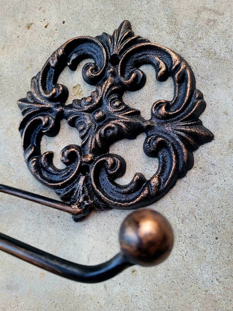 Ornate Toilet Paper Holder | Rustic TP Holder | Toilet Roll Holder | Tissue Holder | TP Hanger | Bathroom | Bath |FleurDeLisJunkie | Tuscan