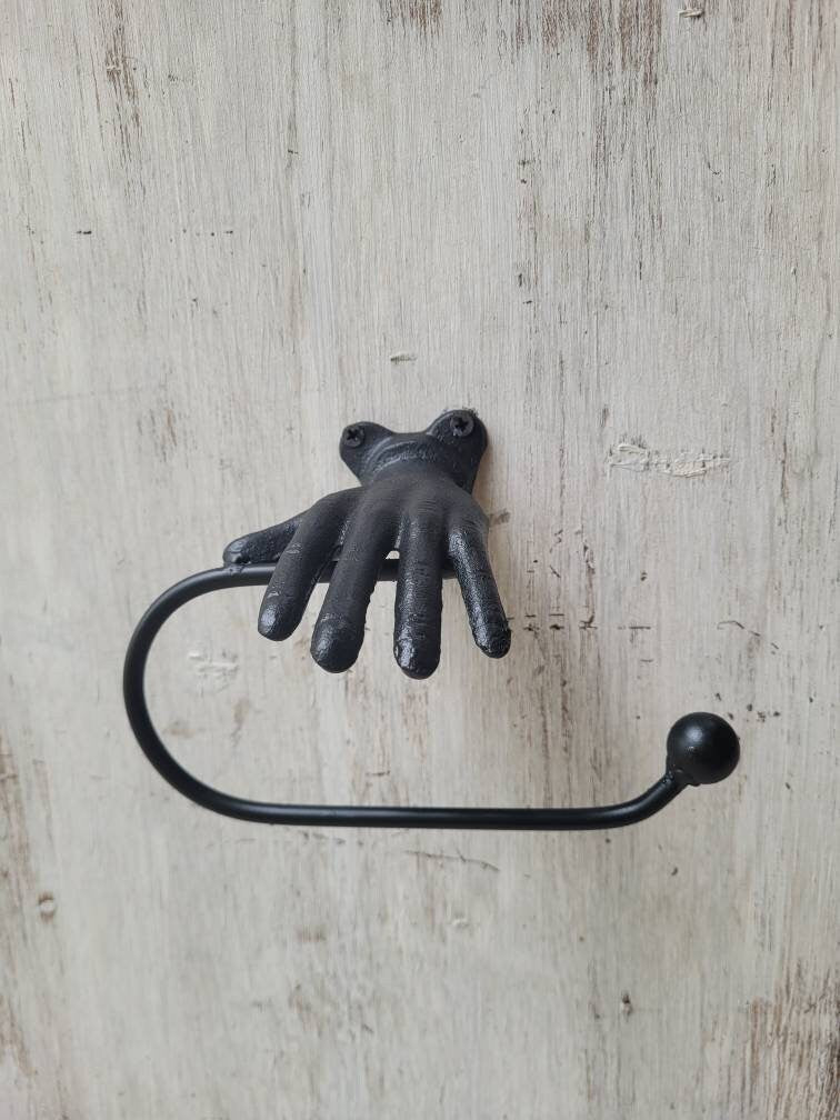 Hand Toilet Paper Holder, TP Holder, Toilet Tissue Holder, towel Wall Hook hanger, Iron Hand TP holder, Modern