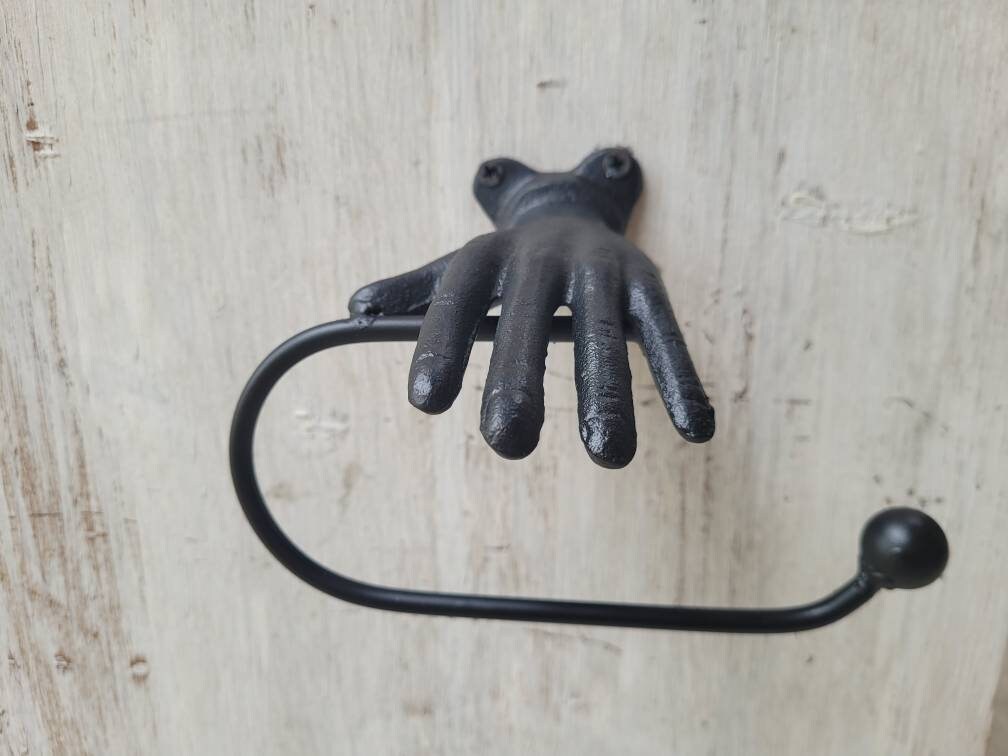 Hand Toilet Paper Holder, TP Holder, Toilet Tissue Holder, towel Wall Hook hanger, Iron Hand TP holder, Modern