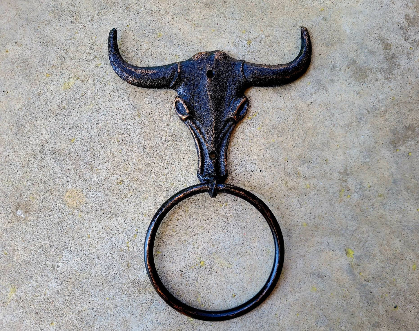 Longhorn Bathroom Towel Ring | Pick Your Color and Size | Cast Iron Towel Ring | Towel Hanger | Ranch Cabin Bath | Western decor |