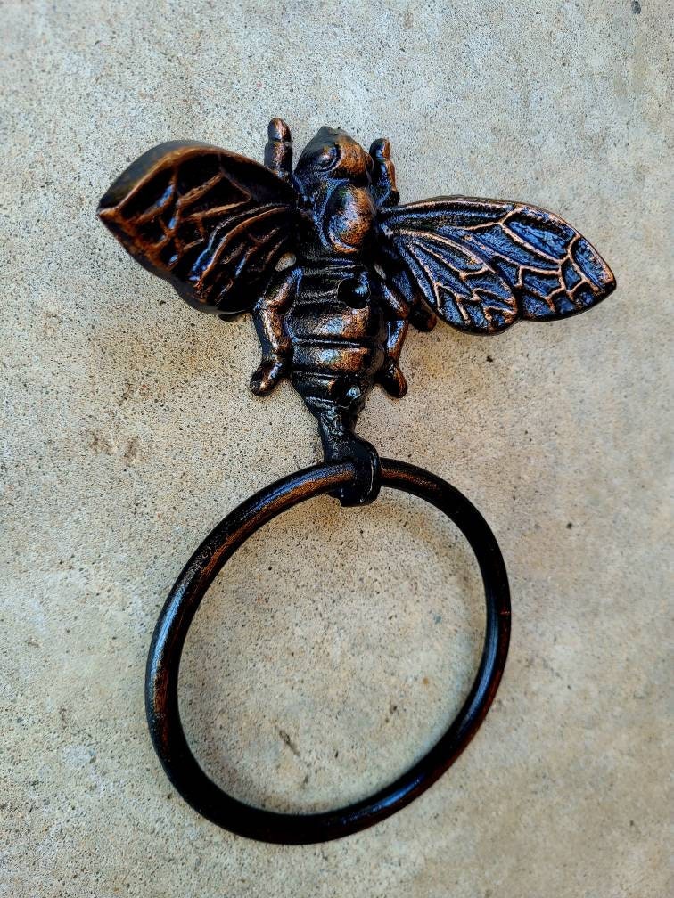 Bee Towel Hook, Bathroom Towel Hanger, Nature, Wall Hook, Bath towel ring, Queen Bee, bumblebee, original design, new fixture