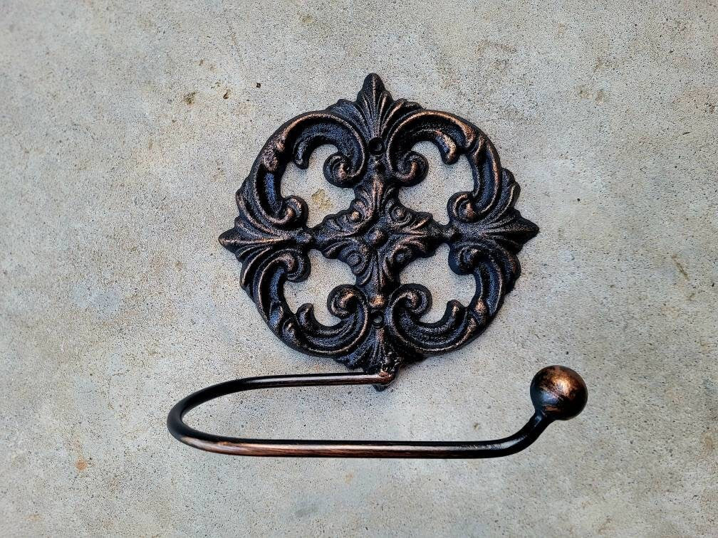 Ornate Toilet Paper Holder | Rustic TP Holder | Toilet Roll Holder | Tissue Holder | TP Hanger | Bathroom | Bath |FleurDeLisJunkie | Tuscan