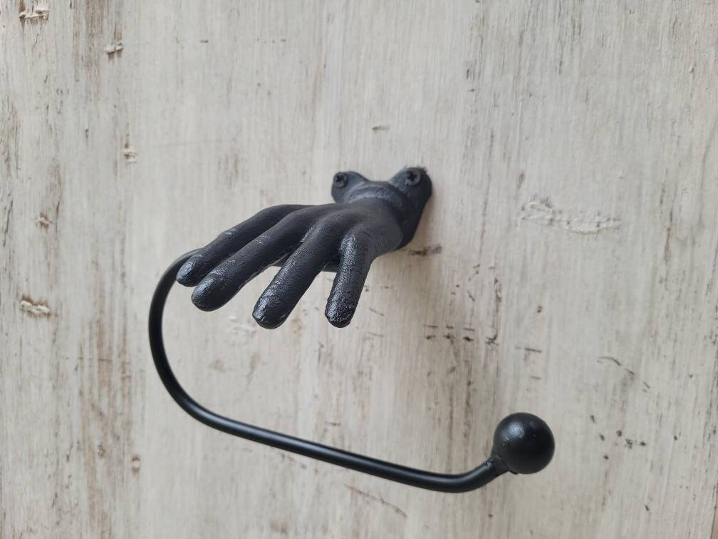 Hand Toilet Paper Holder, TP Holder, Toilet Tissue Holder, towel Wall Hook hanger, Iron Hand TP holder, Modern